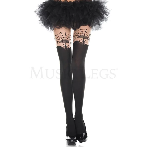 Bitsy spider and web print pantyhose