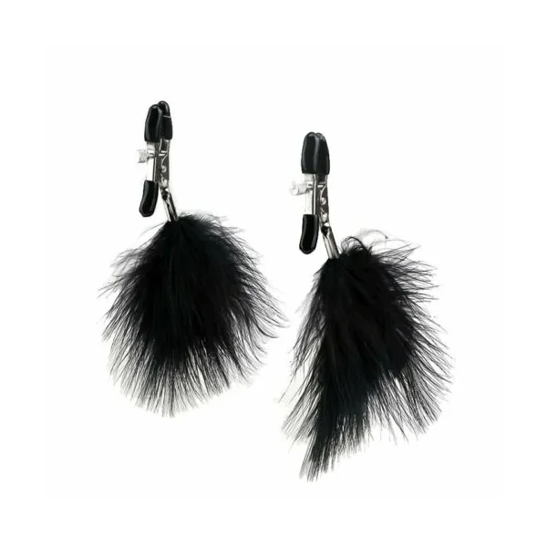Black Feathered Feather Nipple Clamps