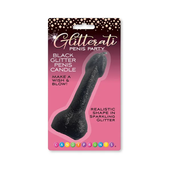 Black Glitter Penis Candle