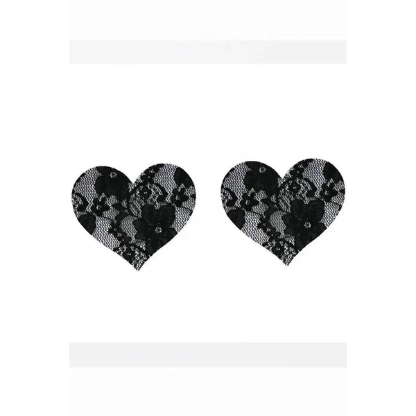 Black Lace Heart Nipple Pasties