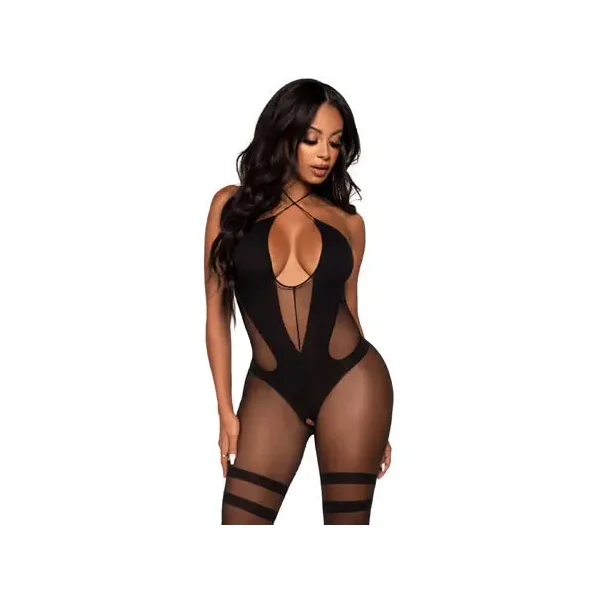 Black One True Love Bodystocking