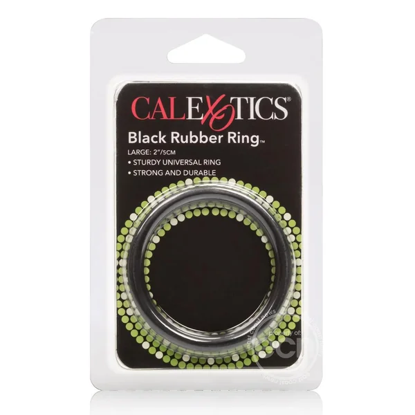 Black Rubber Cock Ring - Large - Black