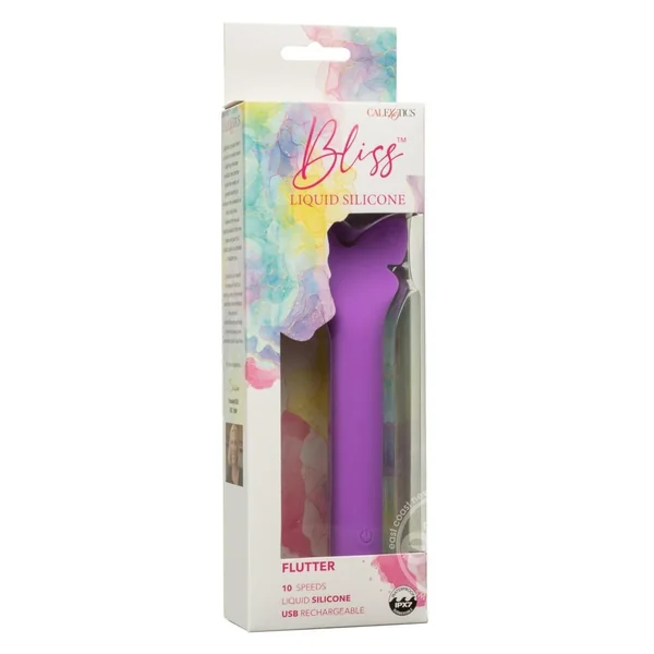 Bliss Liquid Silicone Flutter Rechargeable Clitoral Stimulator - Purple