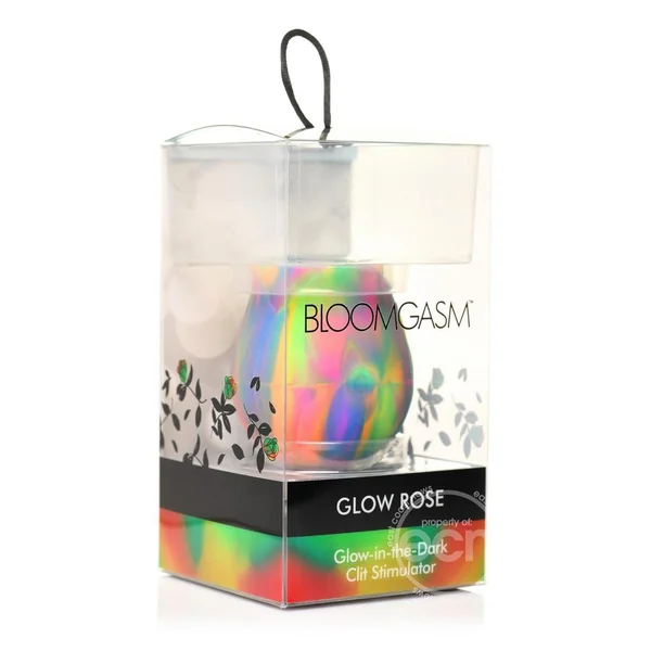 Bloomgasm Glow Rose Rechargeable Silicone Glow-in-the-Dark Rose Clit Stimulator - Multicolor