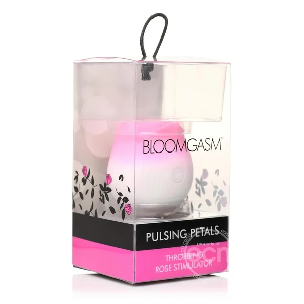 Bloomgasm Pulsing Petals Throbbing Silicone Rechargeable Rose Stimulator - Pink