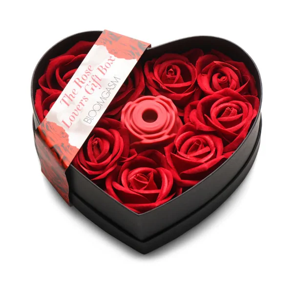 Bloomgasm The Rose Lover's Gift Box Rose Suction Toy Surrounded By Roses In Heart Shaped Box