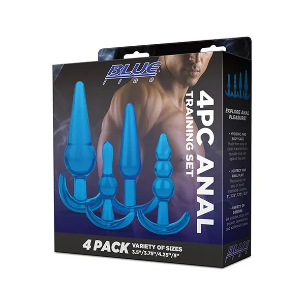 Blue Line C & B 4 pc Anal Training Set - Jelly Blue