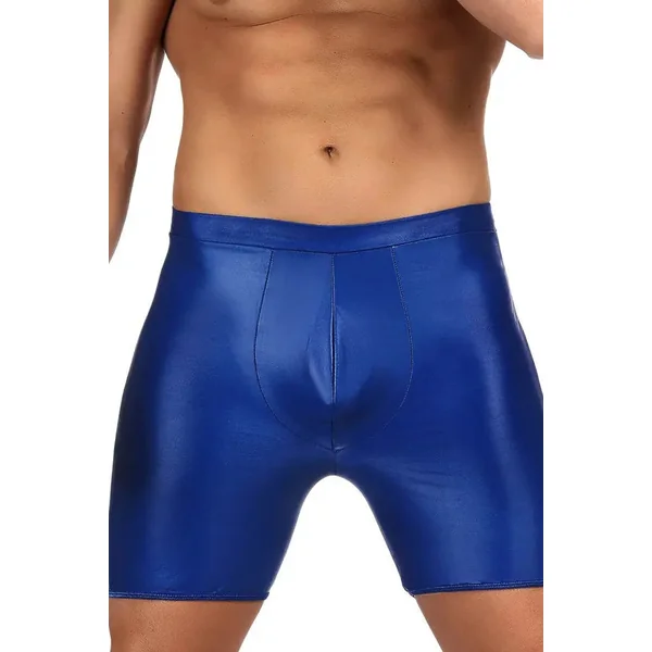 Blue Open Back Long Line Boxer Shorts
