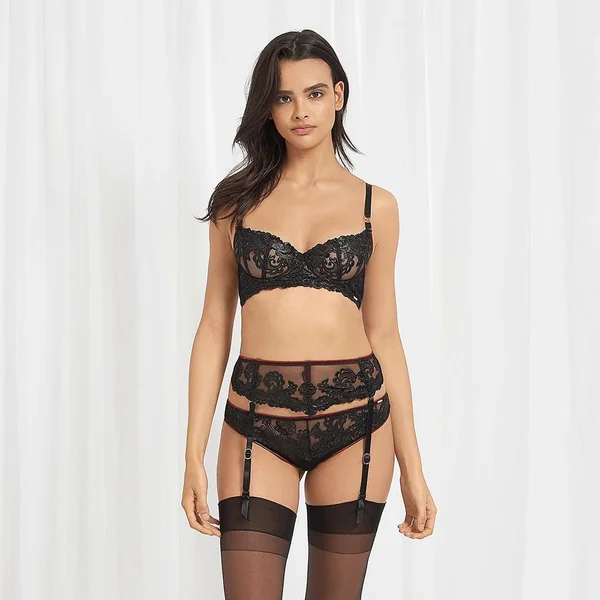 Bluebella Mara Suspender - Black/Cordovan