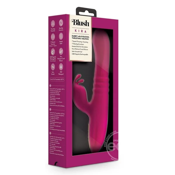 Blush Kira Rechargeable Silicone Rabbit Vibrator - Velvet Pink