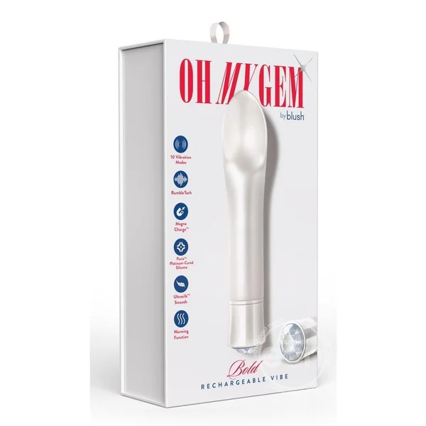Blush Oh My Gem Bold Rechargeable Warming Silicone Scooped Tongue Vibrator Diamond