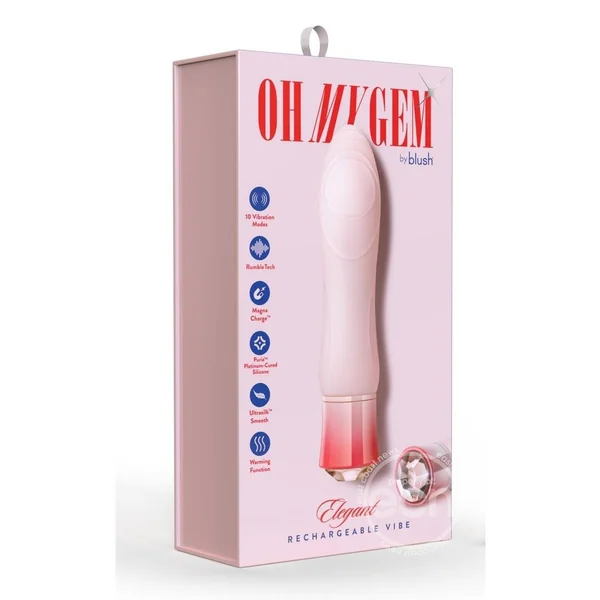 Blush Oh My Gem Elegant Rechargeable Warming Textured Silicone G-Spot Vibrator Morganite