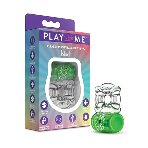 Blush Play With Me - Pleaser Rechargeable C-Ring - Neon Green