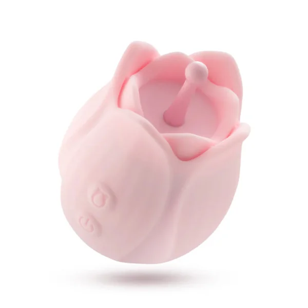 Blush Play With Me Romantic Rose Rechargeable Flicking Stimulator With Three Different Textured Attachments