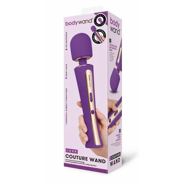 Bodywand Luxe Couture Silicone Rechargeable Wand Massager - Purple