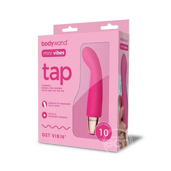 Bodywand Mini Vibes Tap Rechargeable Silicone Clitoral Stimulator- Pink