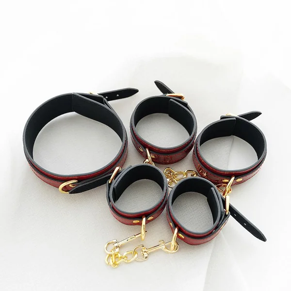 Bondage Brightening Leather Handcuffs Foot Cuffs Alternative Toys