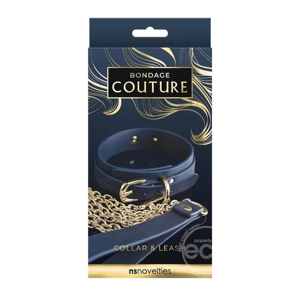 Bondage Couture Collar & Leash - Blue