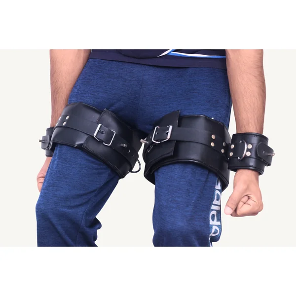 Bondage Wrist to Thigh Leather Handcuffs