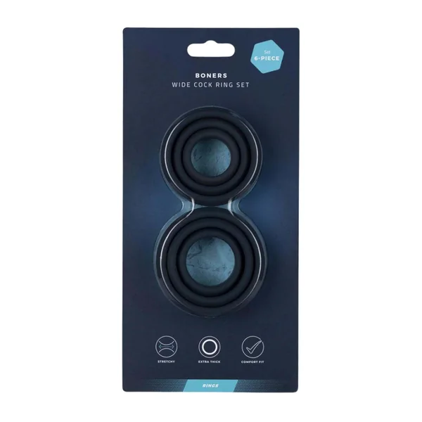 Boners Silicone Wide Cock Ring Set 6-Piece Set