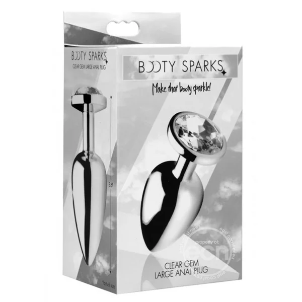 Booty Sparks Clear Gem Large Anal Plug - Clear