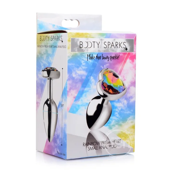 Booty Sparks Rainbow Prism Heart Anal Plug - Small