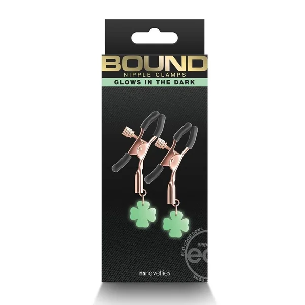 Bound Nipple Clamps G4 Iron Glow in the Dark rose / Rose Gold