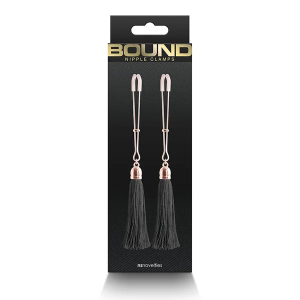 Bound Tassel Nipple Clamps T1 – Adjustable Silicone Tips for Playful Pleasure (Black, Pink, Red)