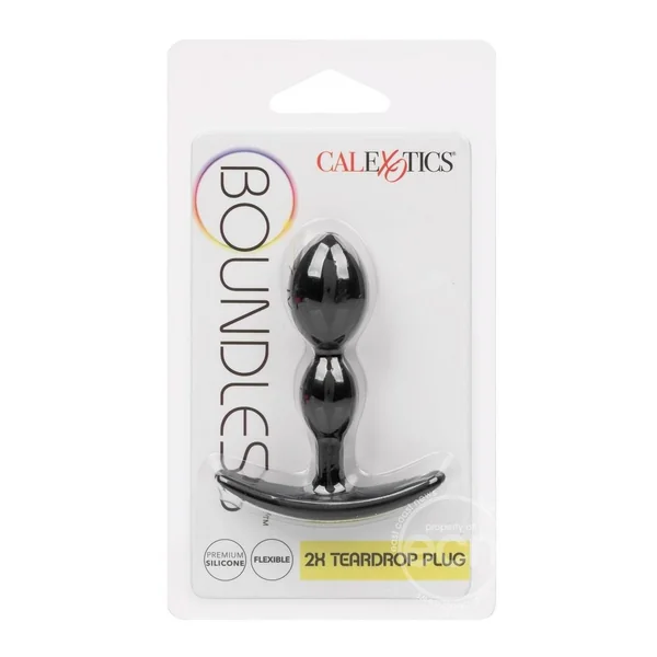 Boundless 2X Teardrop Silicone Anal Plug - Black