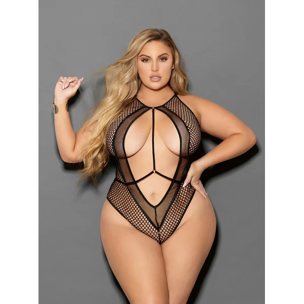 Boxed Euphoria Queen Fishnet Teddy