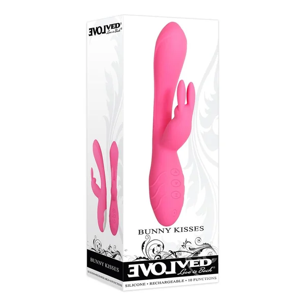 Bunny Kisses Rechargeable Silicone Rabbit Vibrator - Pink