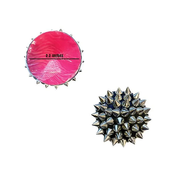 Burlesque Bowser Spike Pleather Reusable Silicone Nipztix - Silver/black O/s