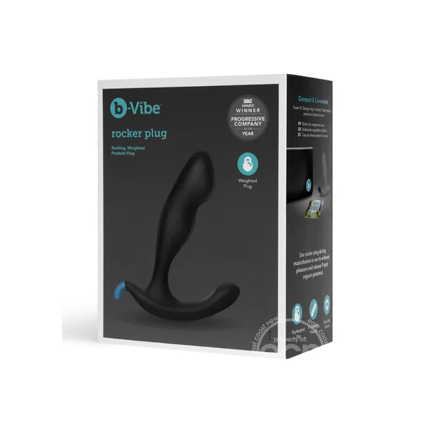 B-Vibe Rocker Plug Silicone Weighted Prostate Plug - Black