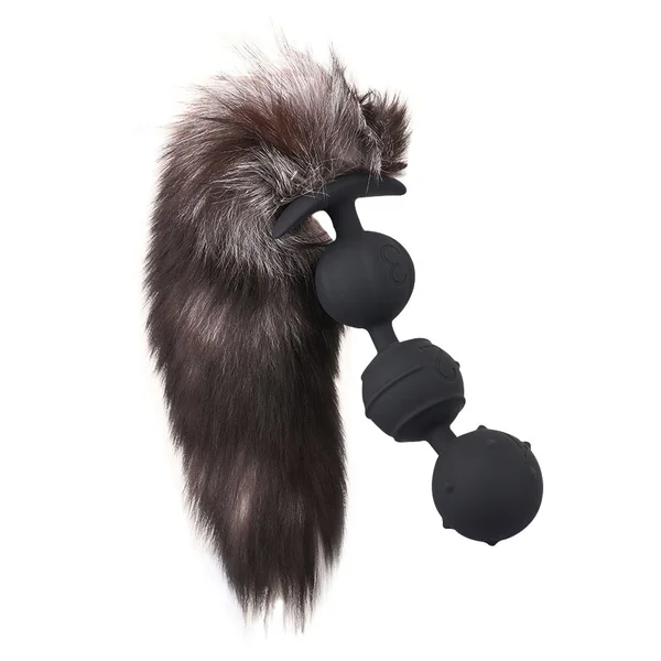 Caden - Silicone Anal Beads - 3 Beads with Tail