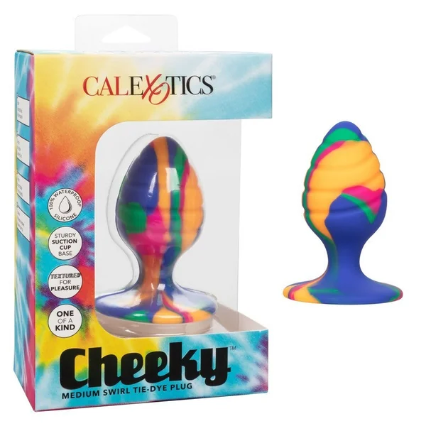Calexotics Cheeky Swirl Tie-Dye Butt Plug Med
