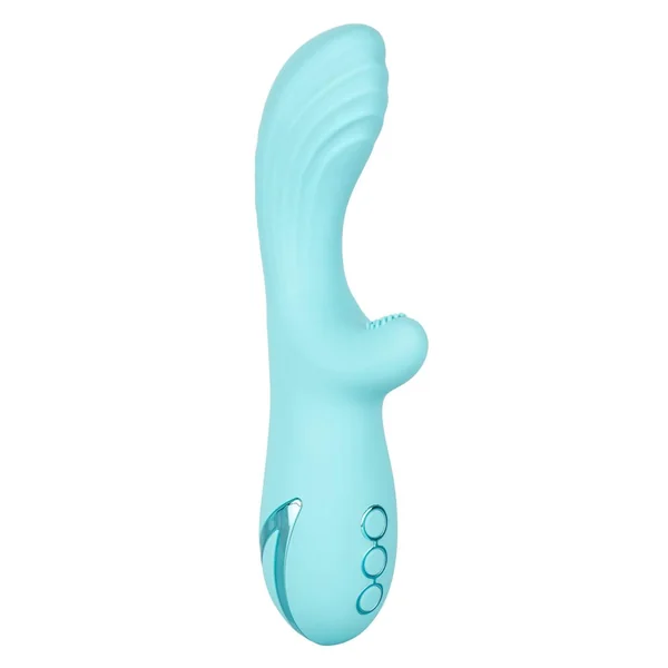 California Dreaming Catalina Climaxer Rechargeable Rotating Silicone Rabbit Vibrator - Blue