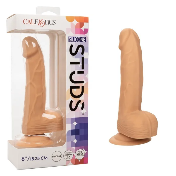 California Exotics 6” Silicone Studs Ivory Dildo