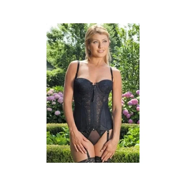 Carnival Women's Zipper Front Closure Lace Corset