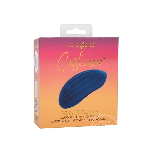 Cashmere Velvet Curve Rechargeable Silicone Massager - Blue