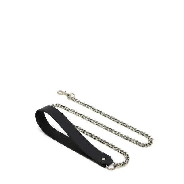 Chain Leash with Leather Handle