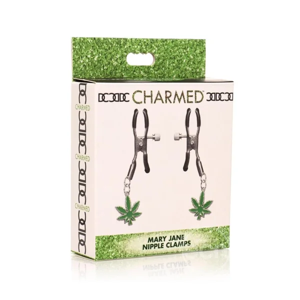 Charmed Mary Jane Nipple Clamps - Green/Silver