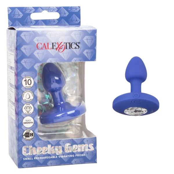 Cheeky Gems Rechargeable Vibrating Probe Blue