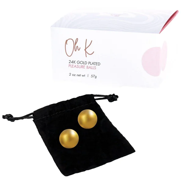 Classic Erotica Oh K Pleasure Balls 24K Gold Plated Ben Wa Balls