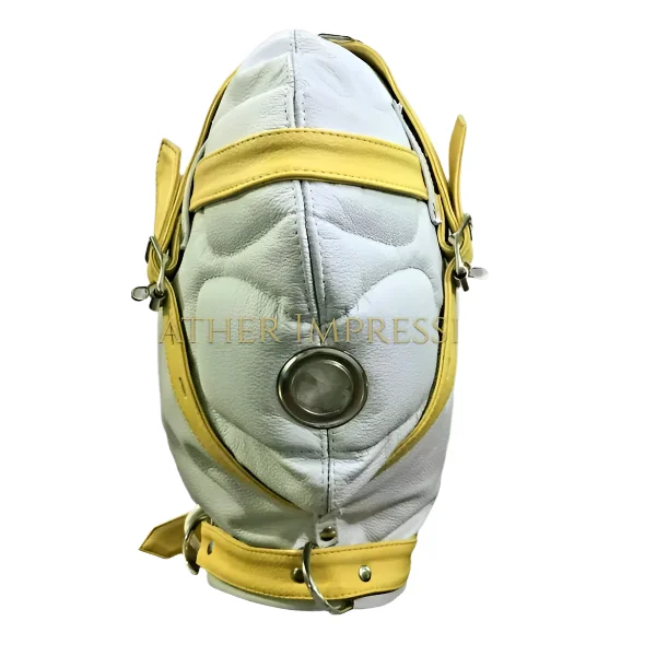 Classic Leather Bondage Hood with Mouth Gag