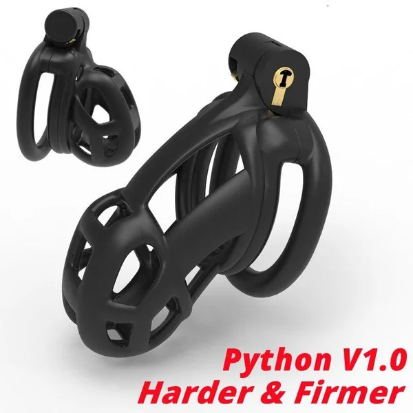 Clearance Price Mamba Python V1.0 Cock Cage 3D Printed Custom Chastity Device Lightweight Penis Ring Adult Sex Toys