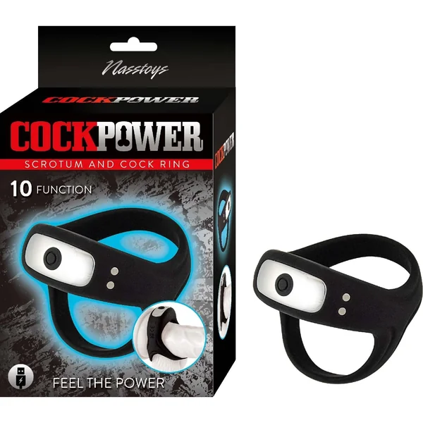 COCKPOWER Scrotum and Cock Ring - Black