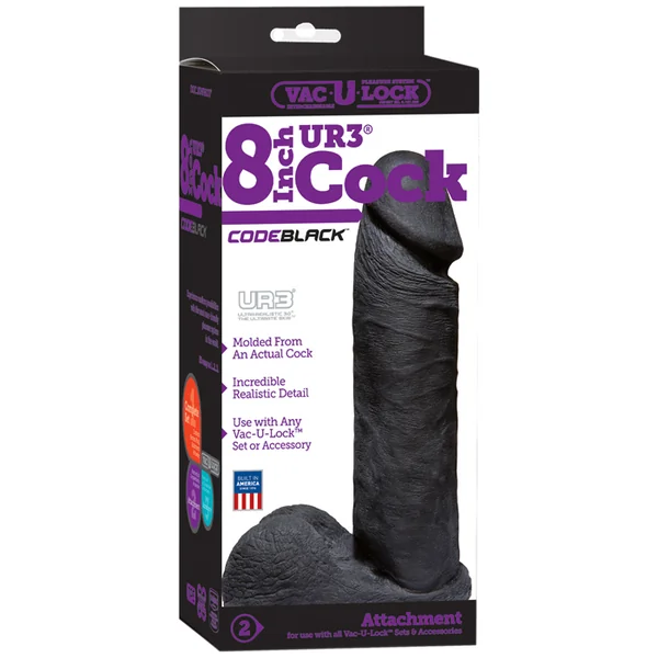 Code Black Vac-U-Lock 8″ UR3 Cock – Realistic Attachment