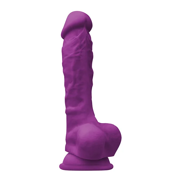 Colours Pleasures 7" Dong w/Balls & Suction Cup - Purple