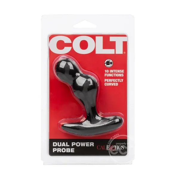 Colt Dual Power Probe Rechargeable Silicone Vibrator - Black