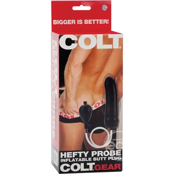 COLT Hefty Probe Inflatable Butt Plug - Black